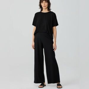 Eileen fisher traceable organic cotton jersey wide-leg pant size PL